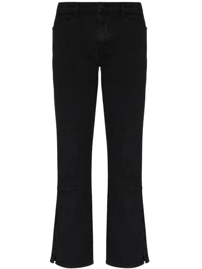 J Brand Cropped Bell-flare Jeans In Black