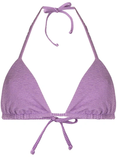 Mara Hoffman + Net Sustain Rae Striped Bikini Top In Purple