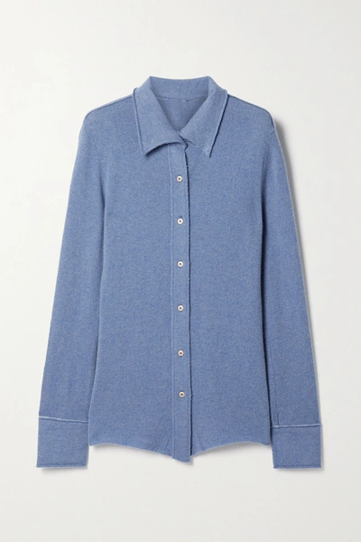The Elder Statesman Tranquility Cashmere Shirt In Blue