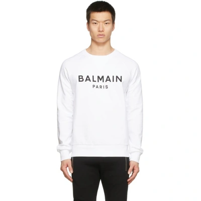 Balmain Kids' Logo-print Sweatshirt In Ydv Gris Clair Noir