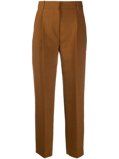 See By Chloé City Cropped Pleated-rise Twill Trousers In Brown