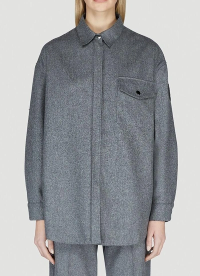 Moncler Oversized Button In Grey