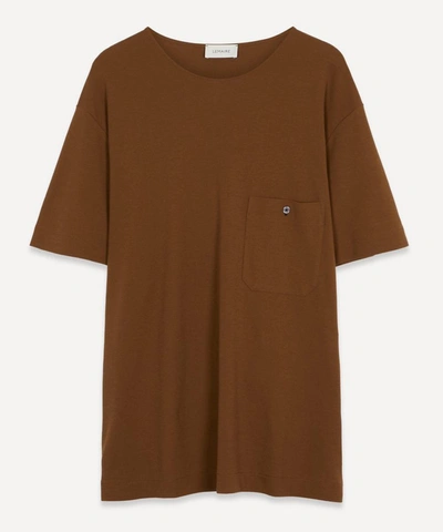 Lemaire Crepe Chinese T-shirt In Dark Earth