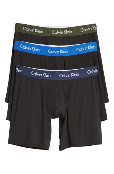 Calvin Klein Body 3-pack Stretch Modal Boxer Briefs In Black Bodies W Pop Wb