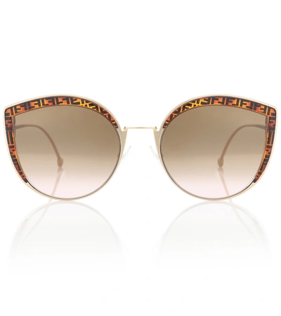 Fendi Women's Oversized Rimless Cat Eye Sunglasses, 61mm In Brown/brown Pink