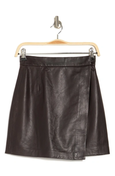 French Connection Abri Leather Mini Skirt In Decadence