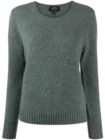 Apc Knitted Wool Jumper In Blue