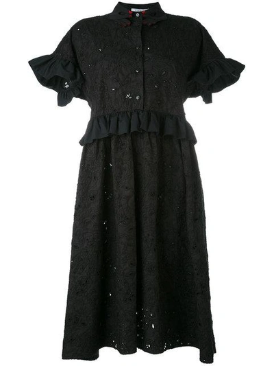 Vivetta - Embroidered Flared Sleeve Shirt Dress