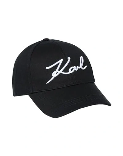 Karl Lagerfeld Logo Embroidered Panelled Cap In Black