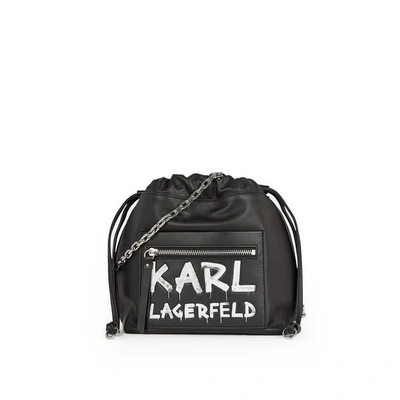 Karl Lagerfeld K/soho Graffiti Black Bucket Bag