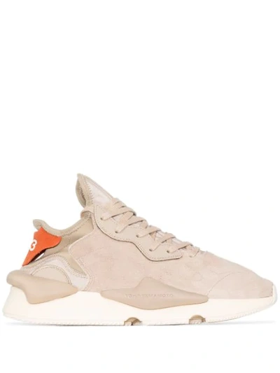 Y-3 Mesh Lace-up Chunky Sneakers In Beige