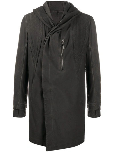 Masnada Hooded Zip-up Coat In Grey