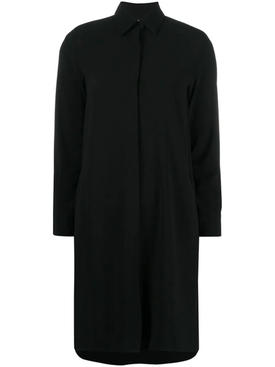Blanca Vita Amelia Faux-leather Shirt Dress In Black