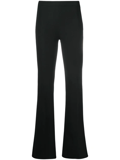 High Waisted Flared Trousers - Black