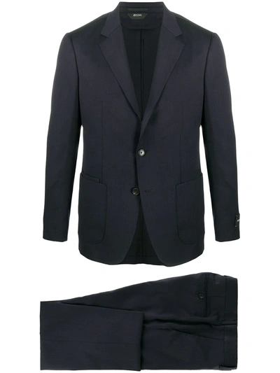 Z Zegna Slim-fit Wool Suit In Blue