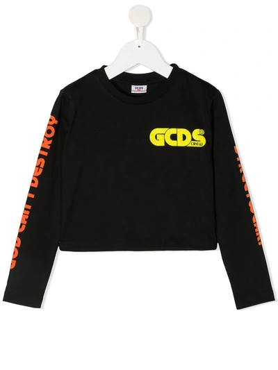 Gcds Kids' Chest Logo Sweatshirt In Black