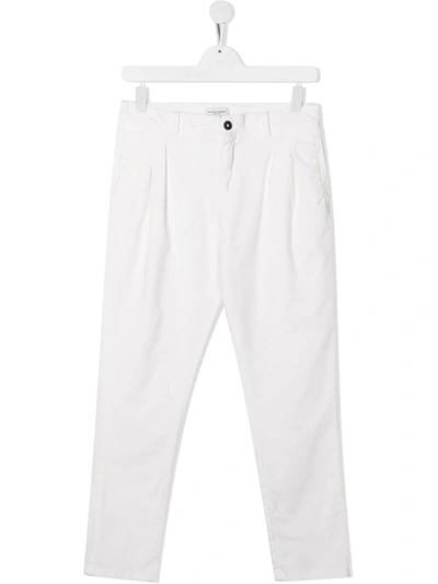 Paolo Pecora Teen Mid-rise Straight Chinos In White
