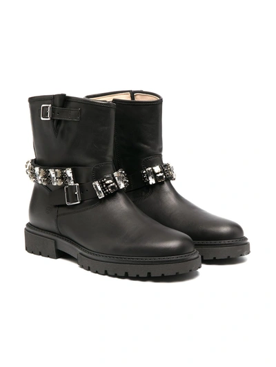 Florens Teen Rhinestone-embellished Ankle Boots In Black
