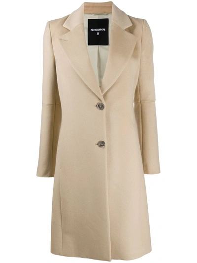 Patrizia Pepe Single-breasted Lined Coat In Beige In Neutrals