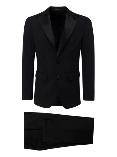 Dsquared2 Satin Lapel Black Suit In Black