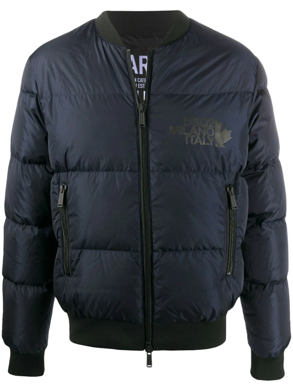 Dsquared2 Dsq2 Milano Italy Puffer Bomber Jacket In Blue | ModeSens