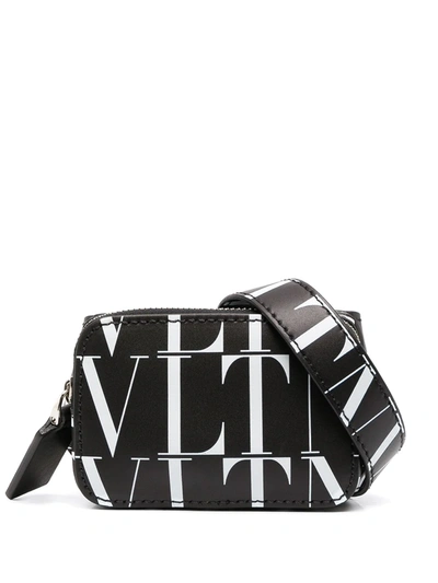 Valentino Garavani Vltn Times Mini Leather Belt Bag In Black