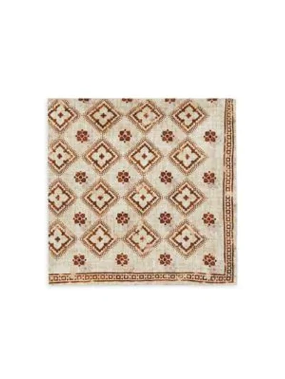 Brunello Cucinelli Men's Reversible Floral Medallion & Tapestry Print Pocket Square In Brown