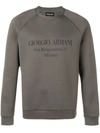 Giorgio Armani Printed Cotton Sweatshirt In Grey