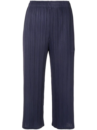 Issey Miyake Cropped Straight-leg Trousers In Purple