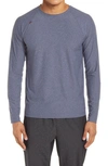 Rhone Crew Neck Long Sleeve T-shirt In Midnight Heather