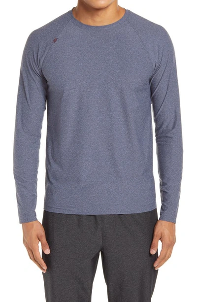 Rhone Crew Neck Long Sleeve T-shirt In Midnight Heather