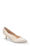 Nina Sawyer Crystal Embellished Pump In Champagne Satin