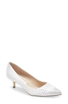 Nina Sawyer Crystal Embellished Pump In White Satin