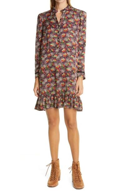 Bytimo Floral Satin Shift Dress In Daydream