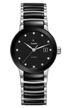 Rado Centrix Automatic Diamond Ceramic Bracelet Watch, 28mm In Black