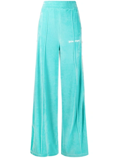 Palm Angels High-waisted Track Trousers In Blue