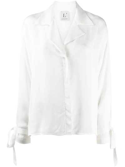 L'autre Chose Ribbon-cuff Shirt In White