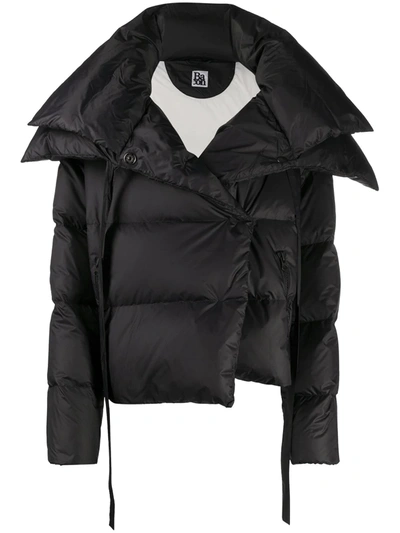 Bacon Layered Collar Puffer Jacket In Black
