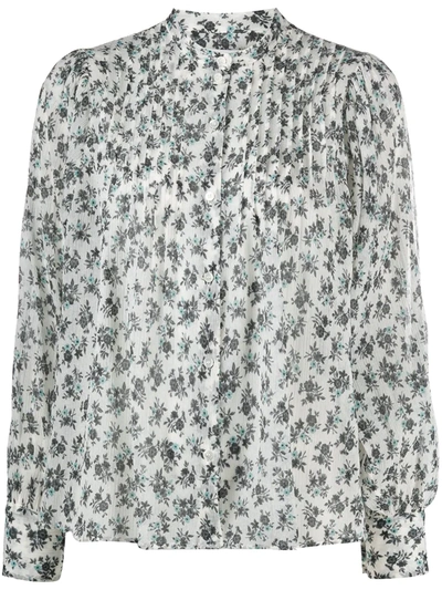 Masscob Floral-print Chiffon Blouse In Neutrals