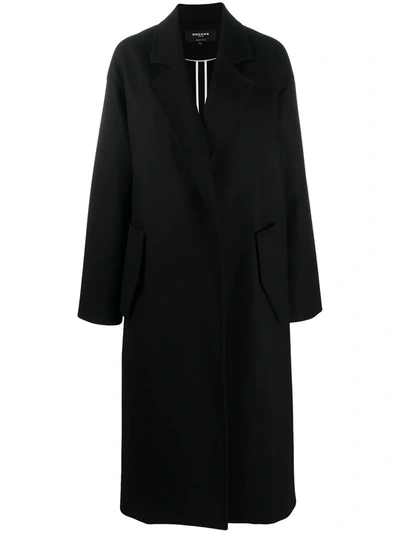 Rochas Oversized Concealed Fastening Coat In Black