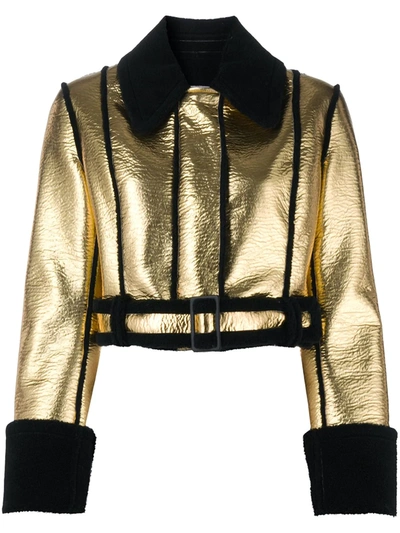 Brognano Metallic Faux-shearling Jacket In Gold