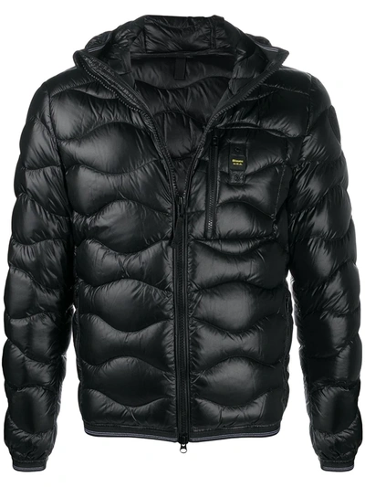 Blauer Padded Zip-up Down Jacket In Black