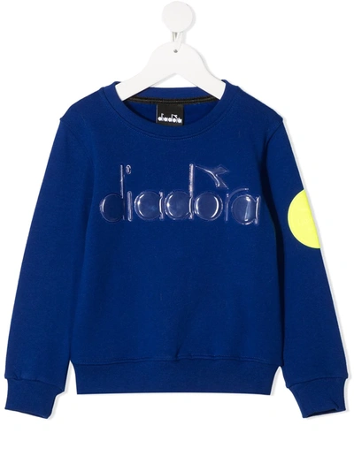 Diadora Junior Kids' Logo Print Sweatshirt In Blue