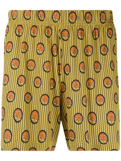 Viktor & Rolf X Calida Geometric Print Boxers In Yellow