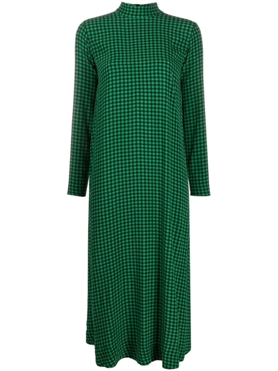 slim fit dress slacks GANNI CHECK COLD SHOULDER MAXI DRESS main image 1