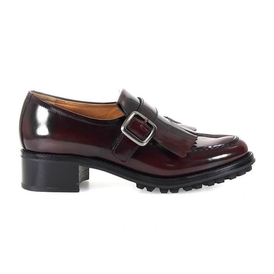 Church's Pilar Heeled Loafers In Dark Red