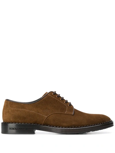 Dolce & Gabbana Dolce E Gabbana Men's A10471aa60880056 Brown Suede Lace-up Shoes