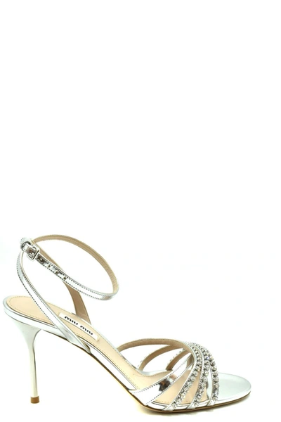 Miu Miu Sandals In Silver