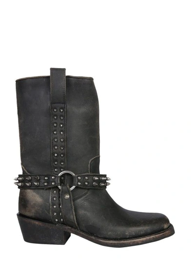 Ash Women's Black Leather Ankle Boots