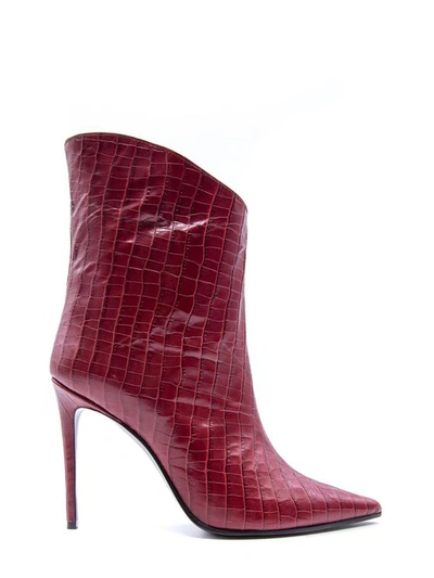 Aldo Castagna Women's Burgundy Leather Ankle Boots